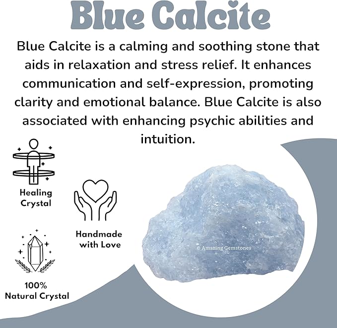 Blue Calcite – Stones of Calm and Clarity (UV Reactive Crystals)