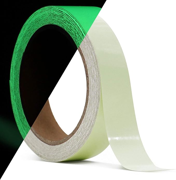 Glow Tape – Rechargeable Glow-in-the-Dark Tape (30ft x 1in by GLOCARNIVAL)