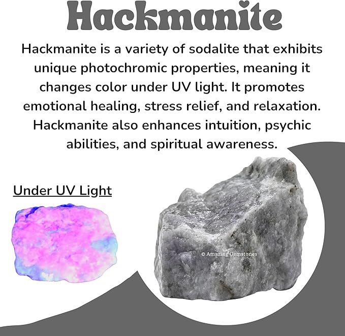 Hackmanite – Sacred Intuition Stones (UV Reactive Sodalite Crystals)
